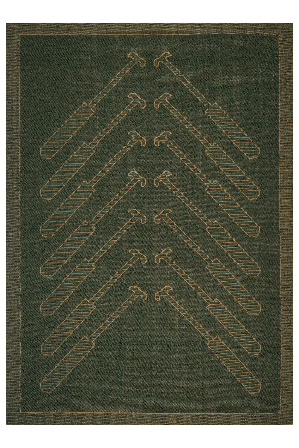 Ottathuzha Green & Gold Sisal 6x9 feet Rectangle Rug - I MEAN DESIGN