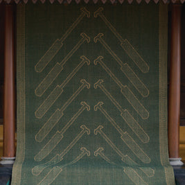 Ottathuzha Green & Gold Sisal 6x9 feet Rectangle Rug - I MEAN DESIGN