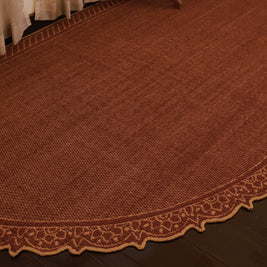 Pallivathil  Maroon & Gold Sisal 6x9 feet Rectangle Rug - I MEAN DESIGN