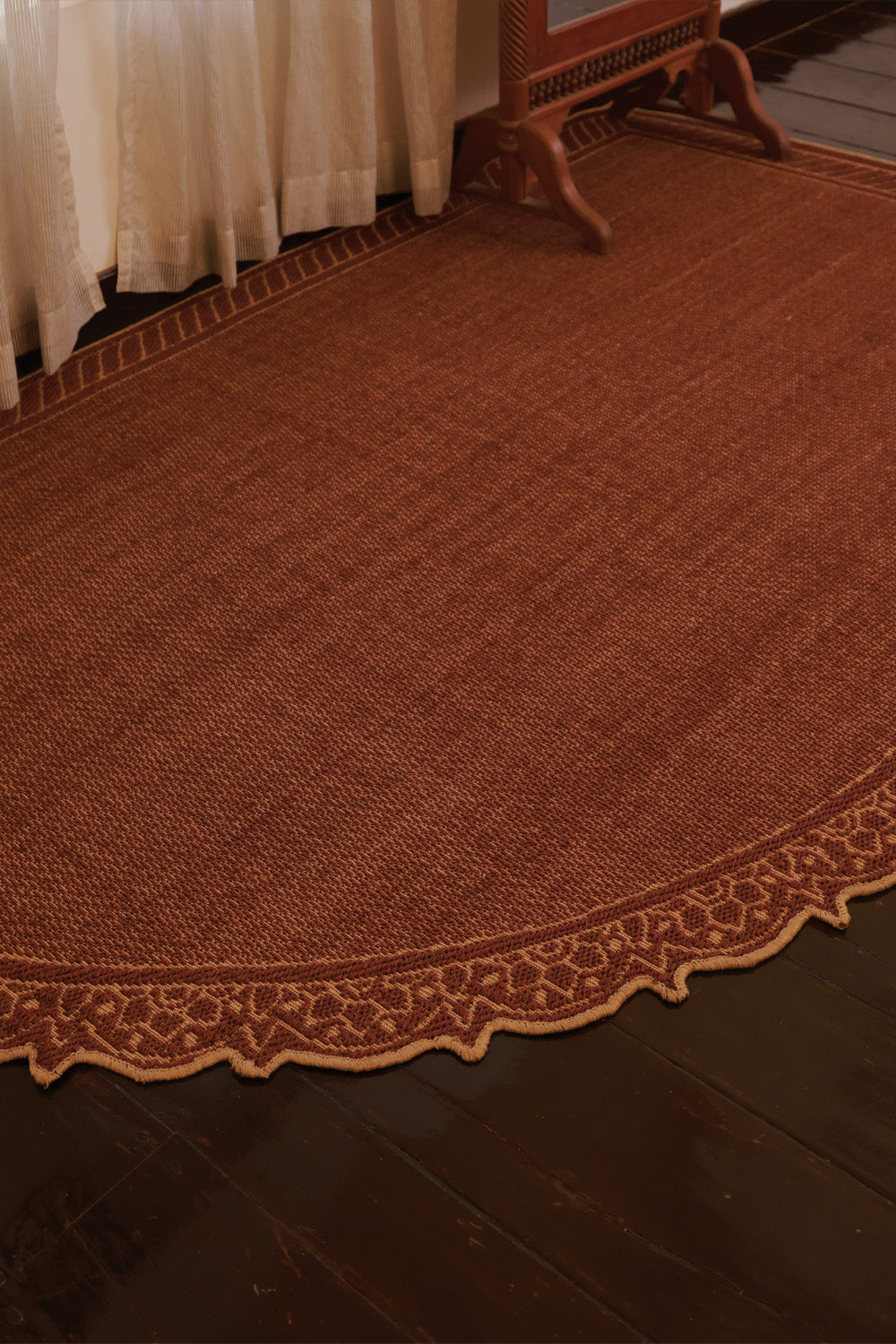 Pallivathil  Maroon & Gold Sisal 6x9 feet Rectangle Rug - I MEAN DESIGN