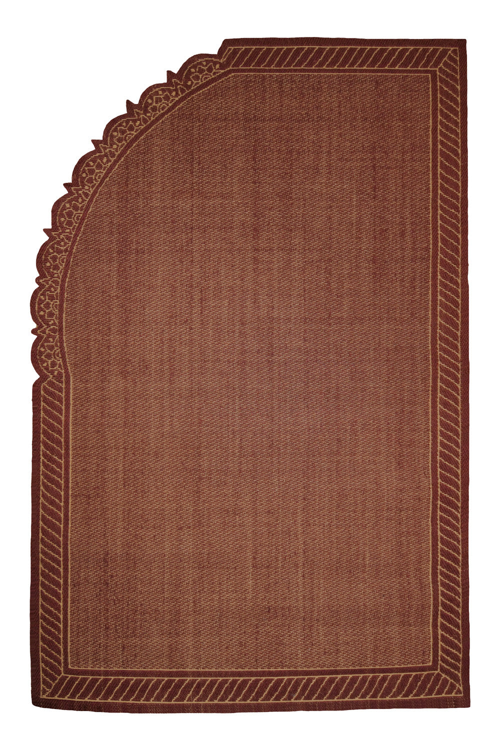 Pallivathil  Maroon & Gold Sisal 6x9 feet Rectangle Rug - I MEAN DESIGN