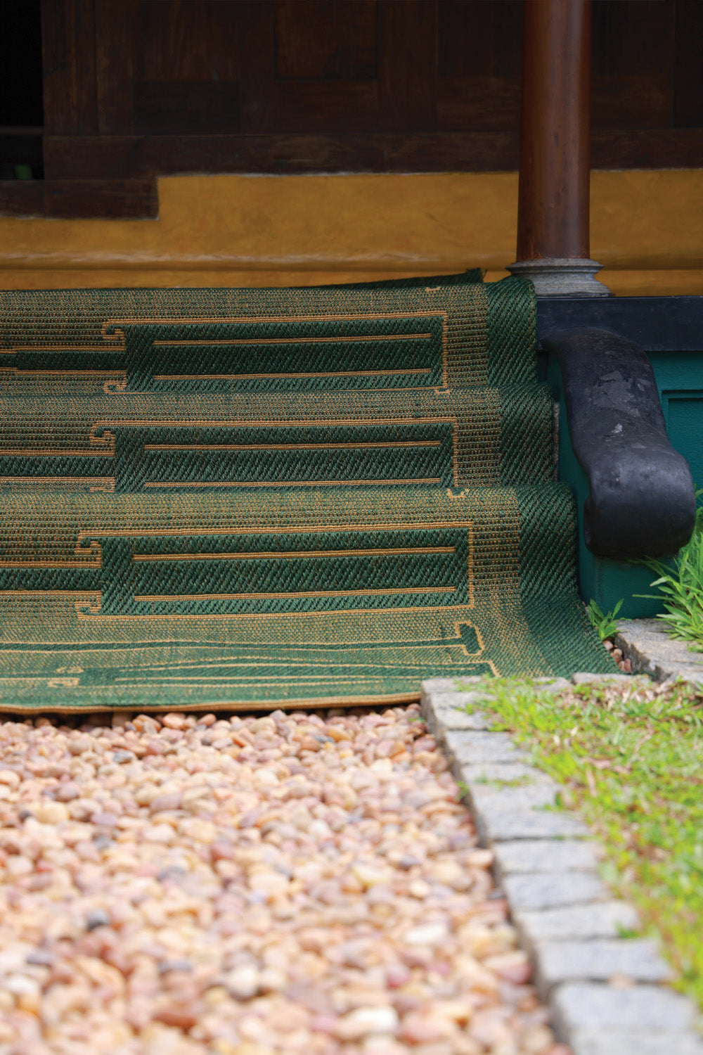 Pankayam Green & Gold Sisal 6x9 feet Rectangle Rug - I MEAN DESIGN