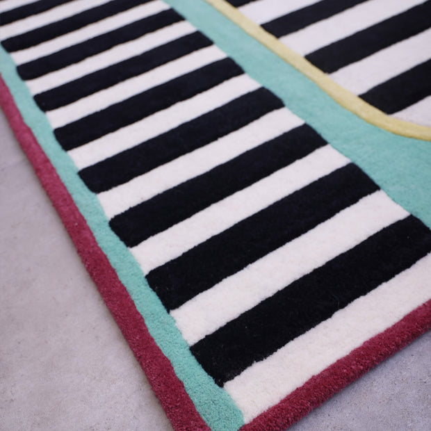 Piano Multicolour Wool 4.3x7.2 feet Irregular Rug - I MEAN DESIGN