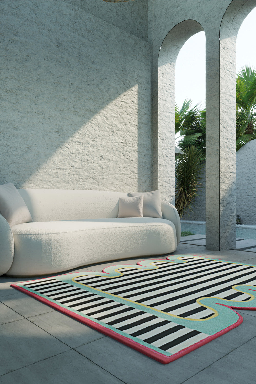 Piano Multicolour Wool 4.3x7.2 feet Irregular Rug - I MEAN DESIGN