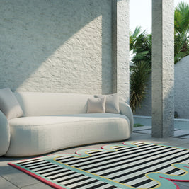 Piano Multicolour Wool 4.3x7.2 feet Irregular Rug - I MEAN DESIGN