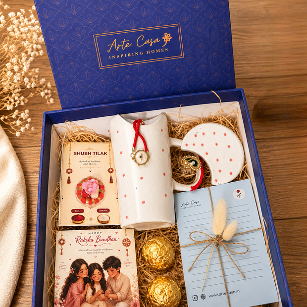 Artecasa Crimson Ceramic Sipper Hamper | Premium Raksha Bandhan Gift Hamper