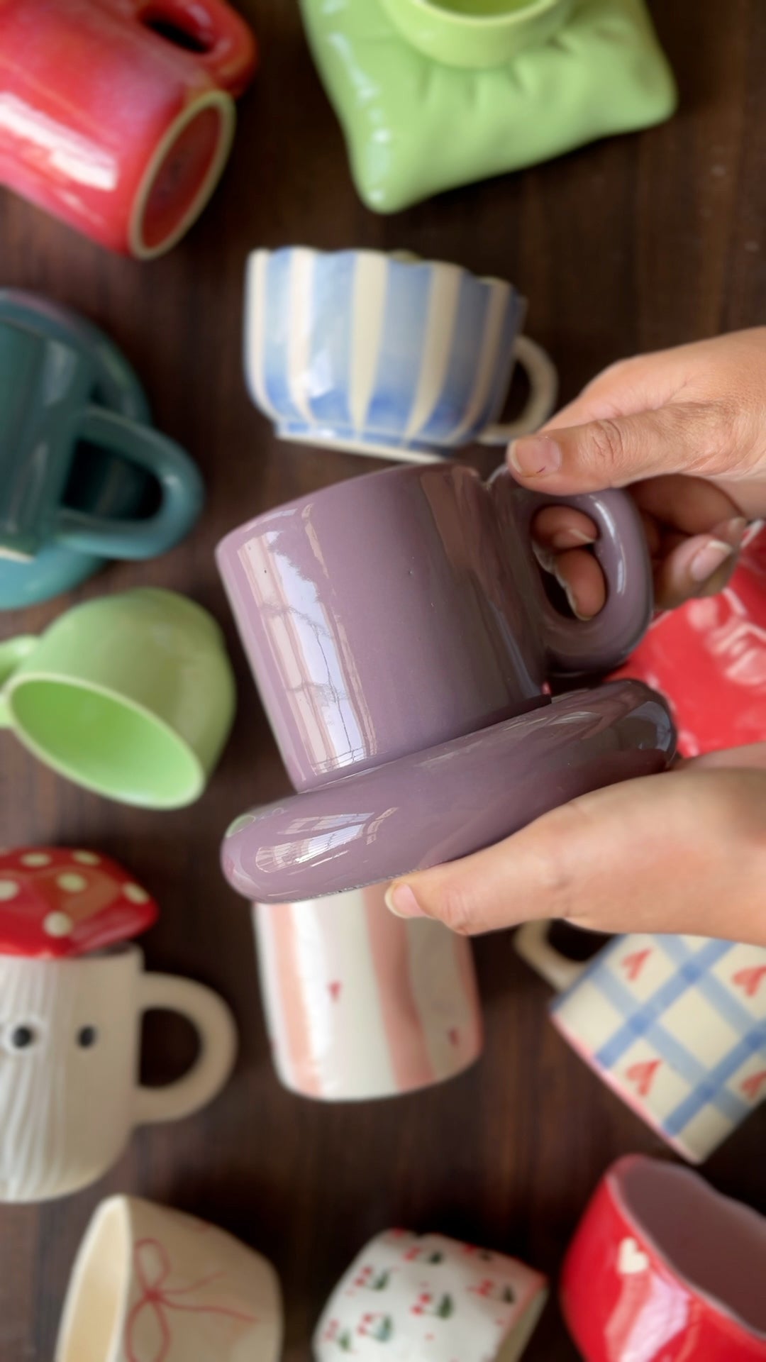 Purple Tubby Cup & Saucer Set - Single