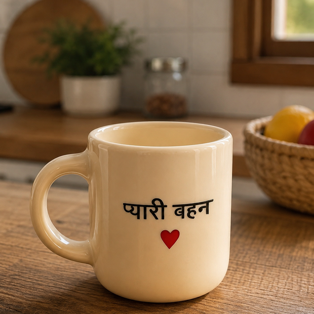 Pyari Behna Ceramic Mug | Cute Coffee Mug for Sister - https://artecasa.in/