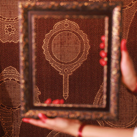 Rajaanganam Maroon & Gold Sisal 6x9 feet Rectangle Rug - I MEAN DESIGN