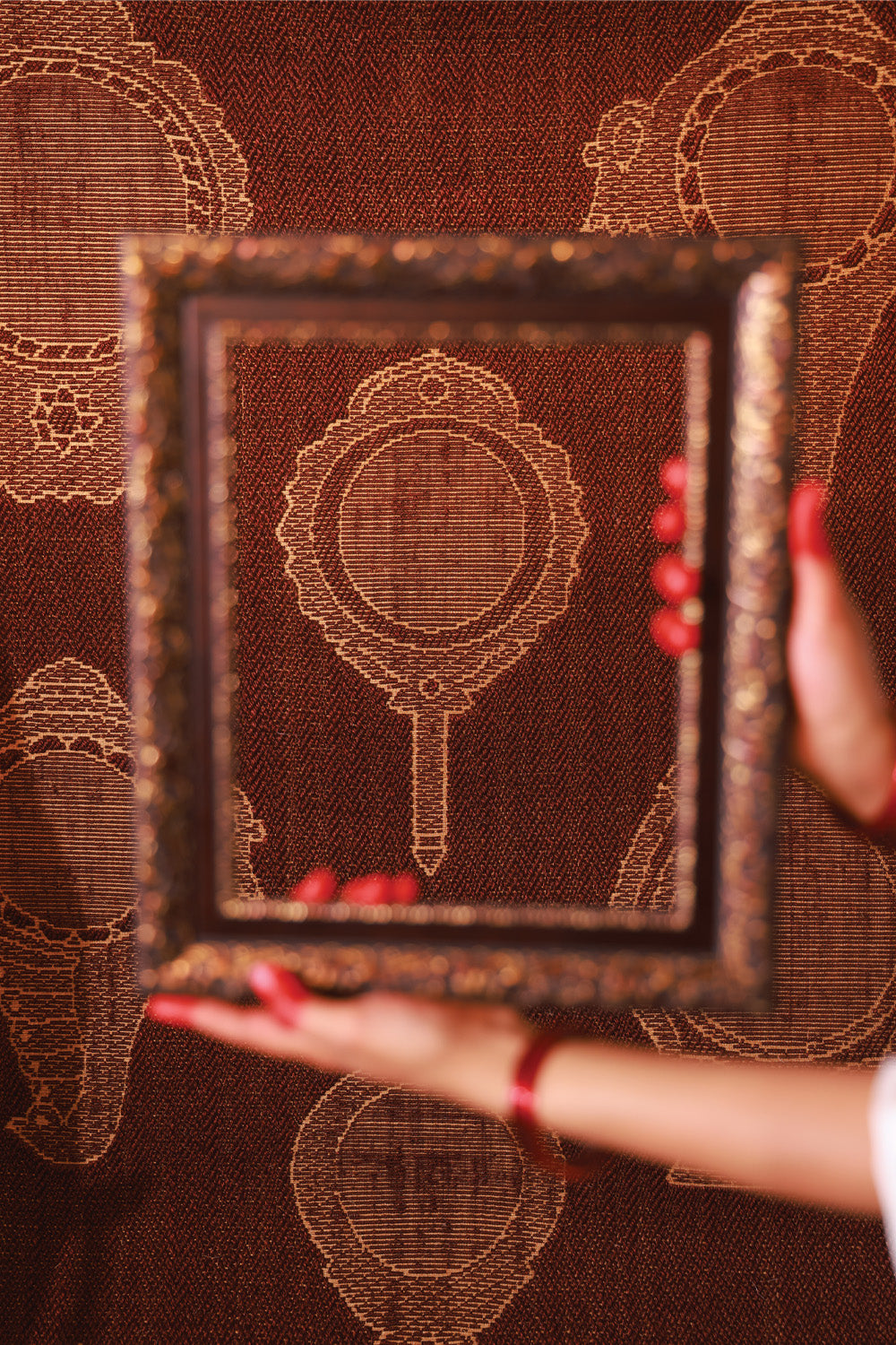 Rajaanganam Maroon & Gold Sisal 6x9 feet Rectangle Rug - I MEAN DESIGN