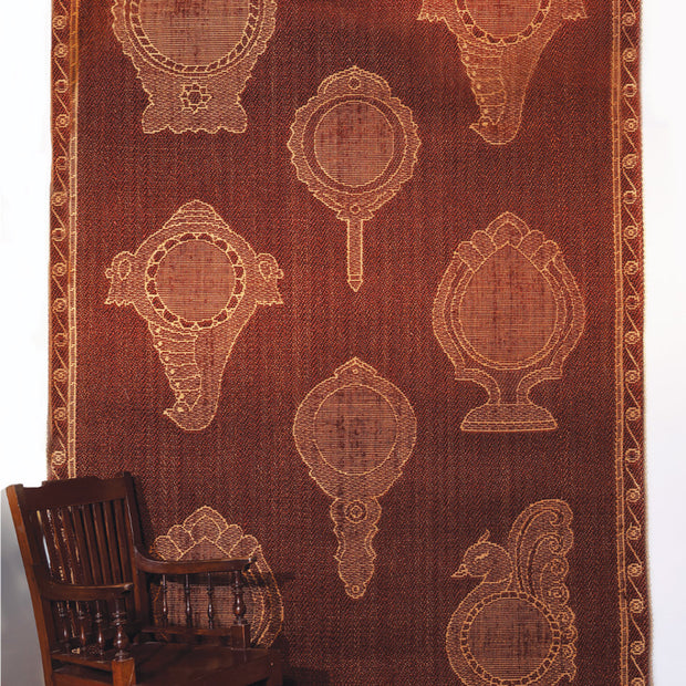 Rajaanganam Maroon & Gold Sisal 6x9 feet Rectangle Rug - I MEAN DESIGN