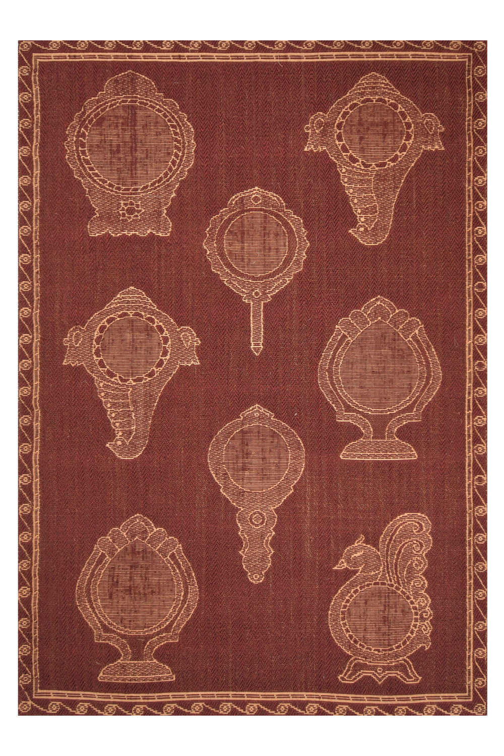 Rajaanganam Maroon & Gold Sisal 6x9 feet Rectangle Rug - I MEAN DESIGN