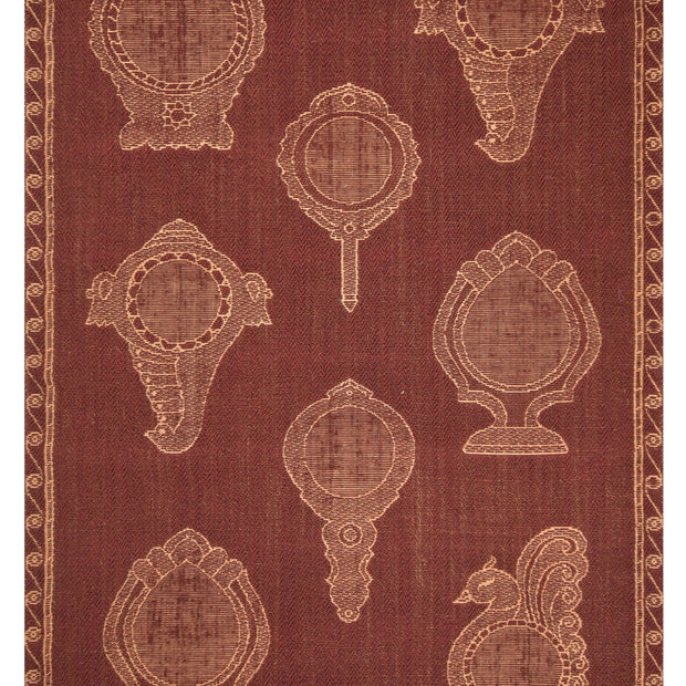 Rajaanganam Maroon & Gold Sisal 6x9 feet Rectangle Rug - I MEAN DESIGN