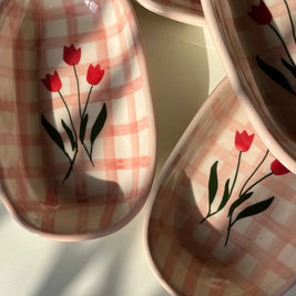Pink Cottage Trinket Tray - Single