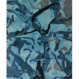 Reef Blue Bamboo Silk 4x6 feet Rectangle Rug - I MEAN DESIGN