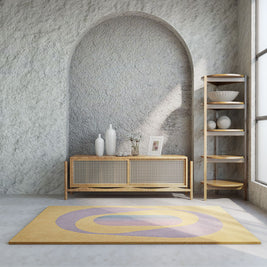 Eclipse Multicolour Wool 4x6 feet Rectangle Rug - I MEAN DESIGN