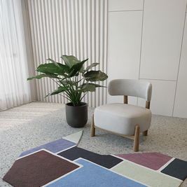 Mosaic Multicolour Wool 5.4x6 feet Irregular Rug - I MEAN DESIGN