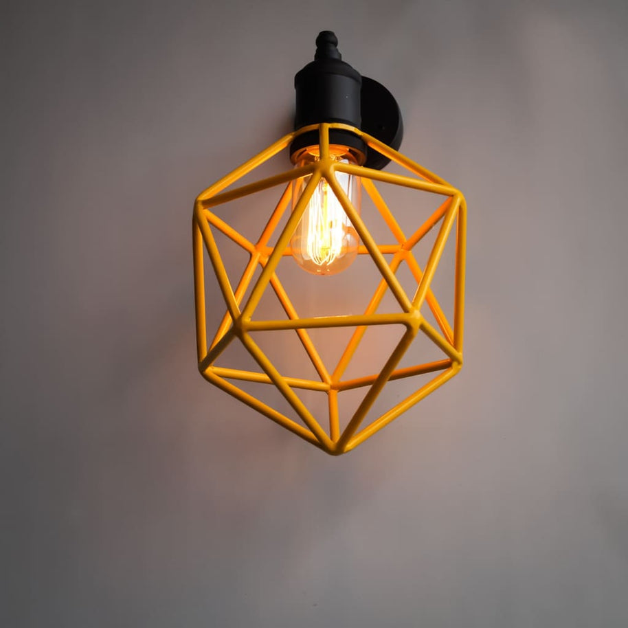 Ridgemont Geometric Yellow Wallchiere - The Black Steel