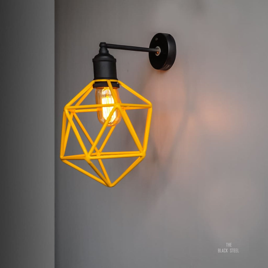 Ridgemont Geometric Yellow Wallchiere - The Black Steel