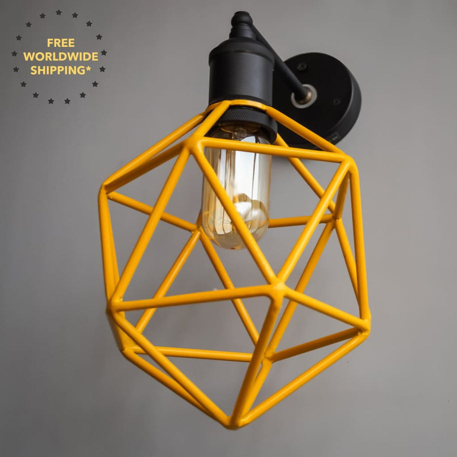 Ridgemont Geometric Yellow Wallchiere - The Black Steel