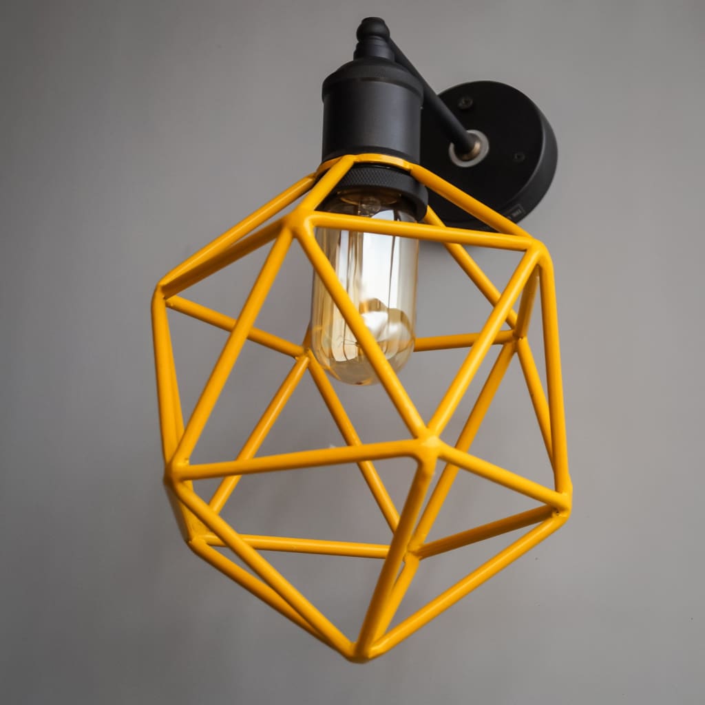 Ridgemont Geometric Yellow Wallchiere - The Black Steel