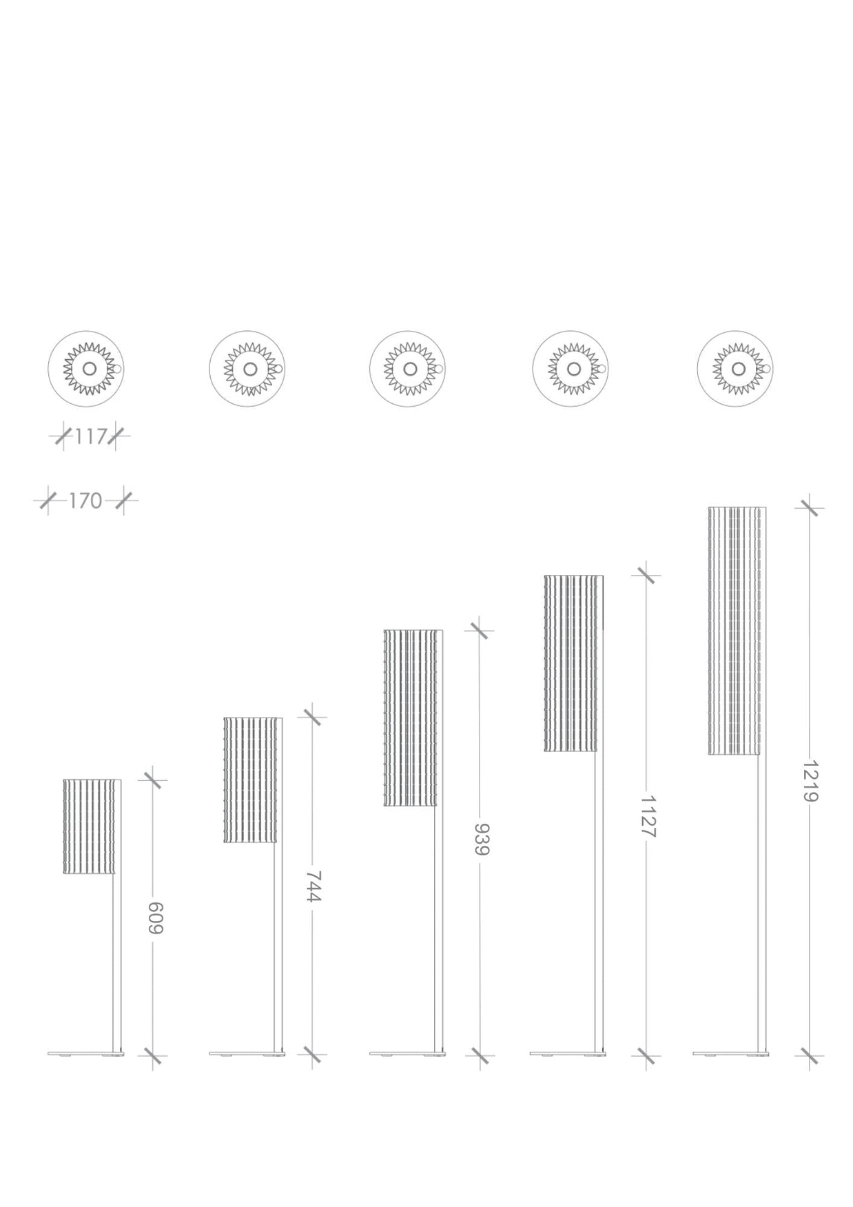 Roll Floor Lamp Cluster