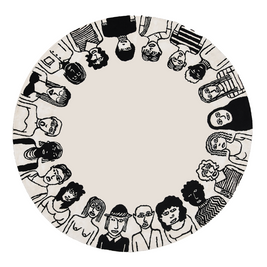 Unity Rug White & Black Wool Bamboo Silk 7x7 feet Round Rug - I MEAN DESIGN