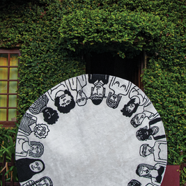 Unity Rug White & Black Wool Bamboo Silk 7x7 feet Round Rug - I MEAN DESIGN