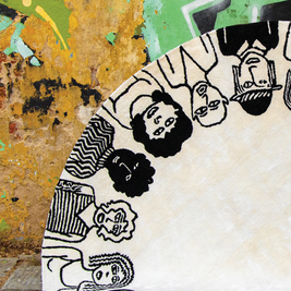 Unity Rug White & Black Wool Bamboo Silk 7x7 feet Round Rug - I MEAN DESIGN