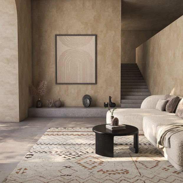 Carpet For Living room 2x3 Feet Ivory Wool Rectangle Moroccan and Tribal Rug