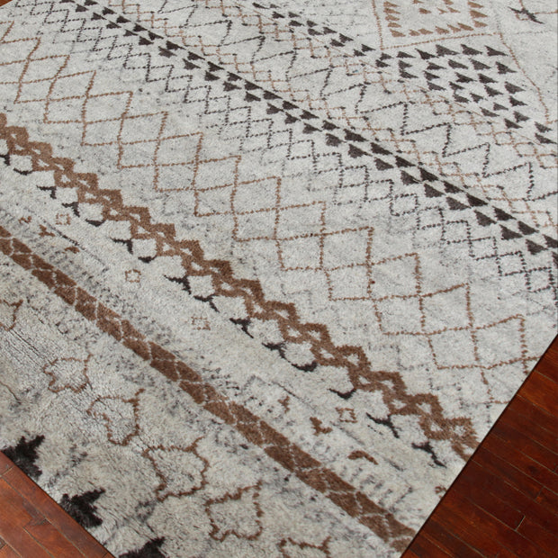 Carpet For Living room 2x3 Feet Ivory Wool Rectangle Moroccan and Tribal Rug