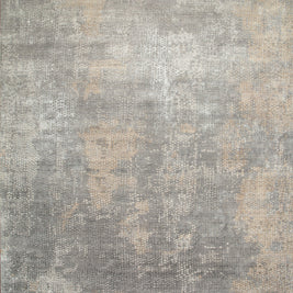 Carpet For Living room 2x3 Feet Grey and Black Wool and Bamboo Silk Rectangle Abstract Rug