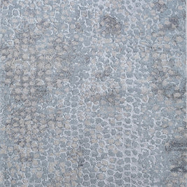 Carpet For Living room 2x3 Feet Grey and Black Wool and Bamboo Silk Rectangle Abstract Rug