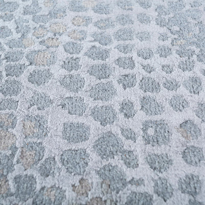 Carpet For Living room 2x3 Feet Grey and Black Wool and Bamboo Silk Rectangle Abstract Rug