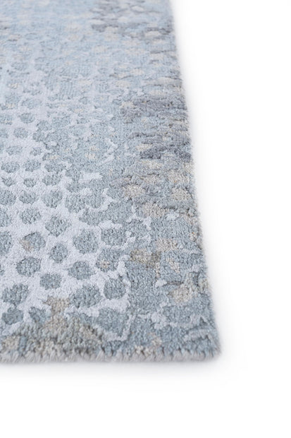 Carpet For Living room 2x3 Feet Grey and Black Wool and Bamboo Silk Rectangle Abstract Rug