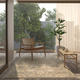 Carpet For Living room 2'6X4 Feet Beige And Brown Wool Rectangle Oriental And Traditional Rug