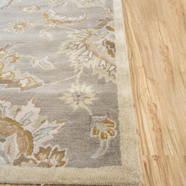 Carpet For Living room 2'6X4 Feet Beige And Brown Wool Rectangle Oriental And Traditional Rug