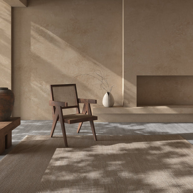 Carpet For Living room 3'6x5'6 Feet Beige and Brown Wool and Viscose Rectangle Solid Rug