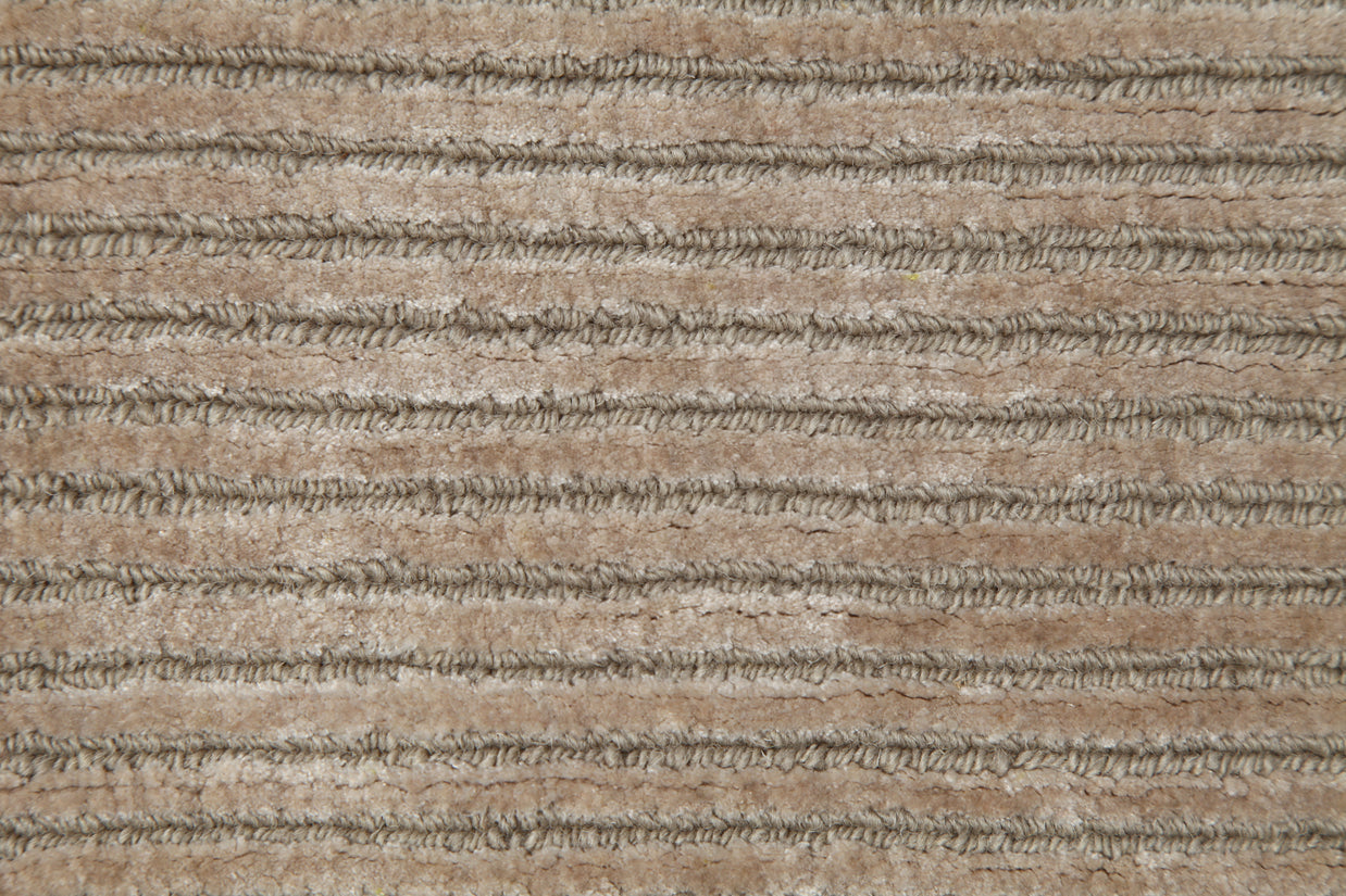 Carpet For Living room 3'6x5'6 Feet Beige and Brown Wool and Viscose Rectangle Solid Rug