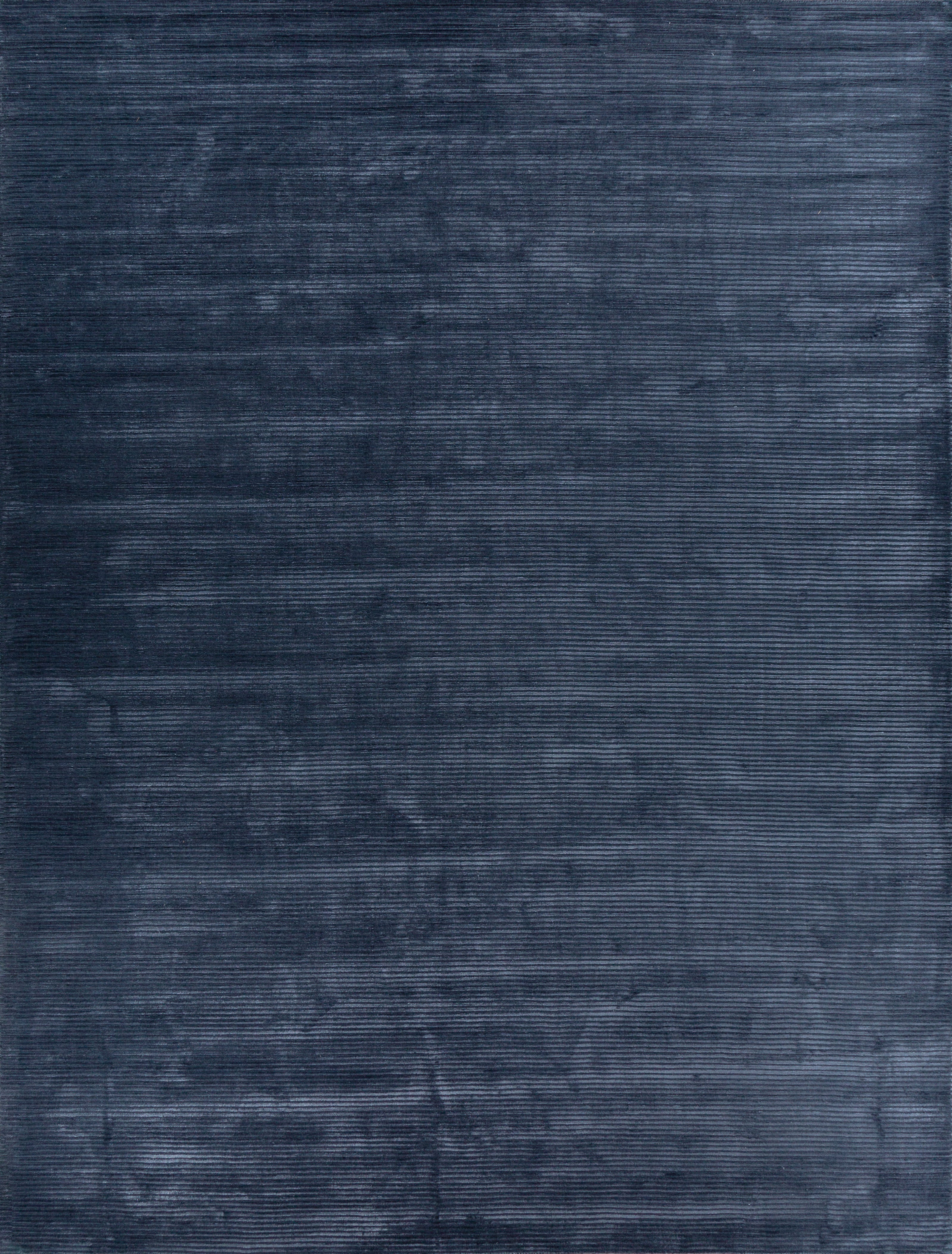 Carpet For Living room 8X10 Feet Blue Wool & Viscose Rectangle Solid Rug