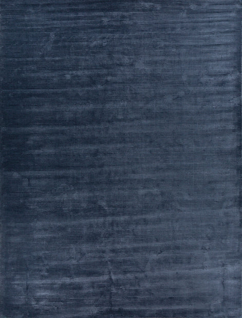 Carpet For Living room 8X10 Feet Blue Wool & Viscose Rectangle Solid Rug