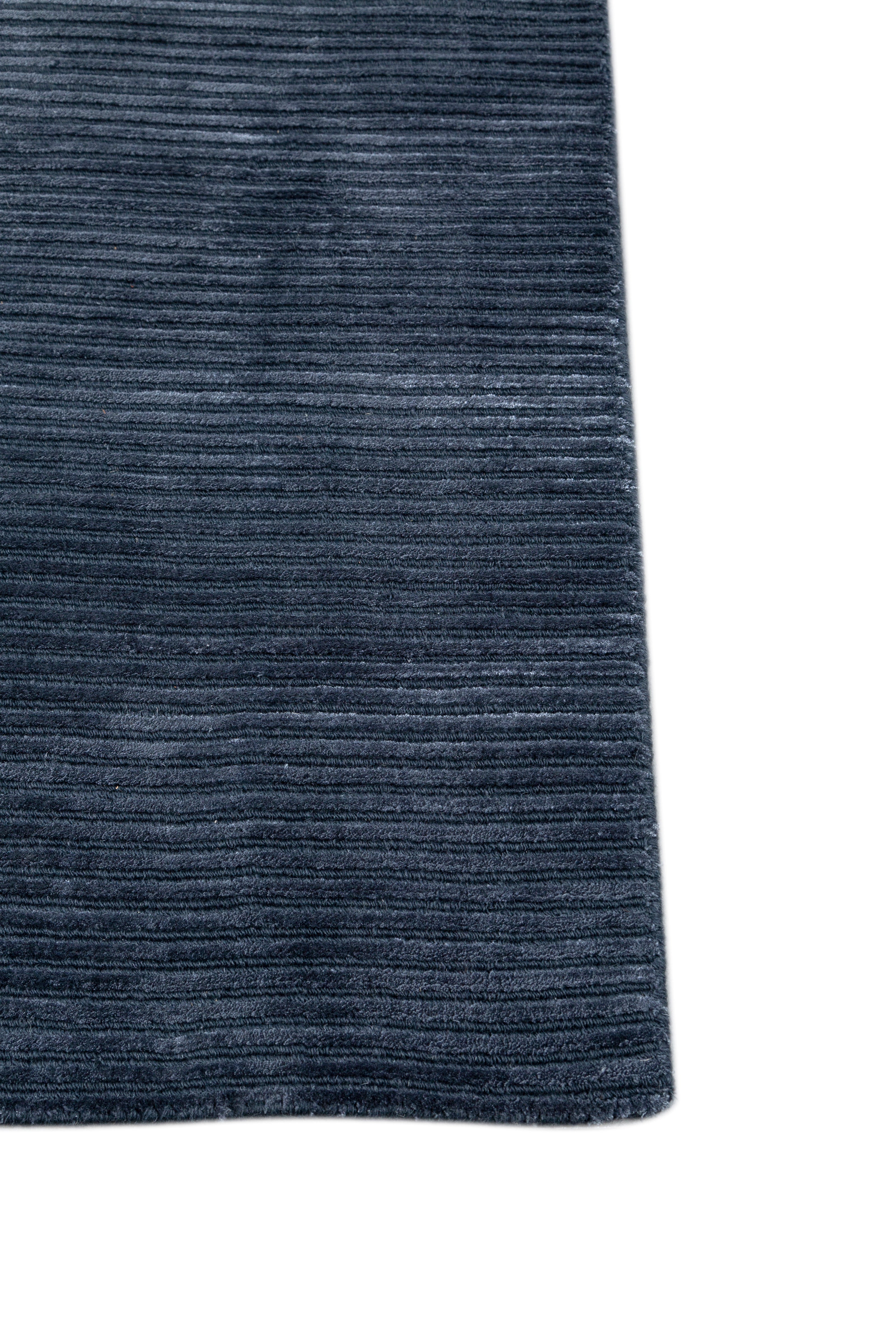 Carpet For Living room 8X10 Feet Blue Wool & Viscose Rectangle Solid Rug