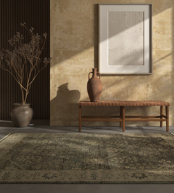 Carpet For Living room 8x10 Feet Grey and Black Wool Rectangle Oriental and Traditional Rug