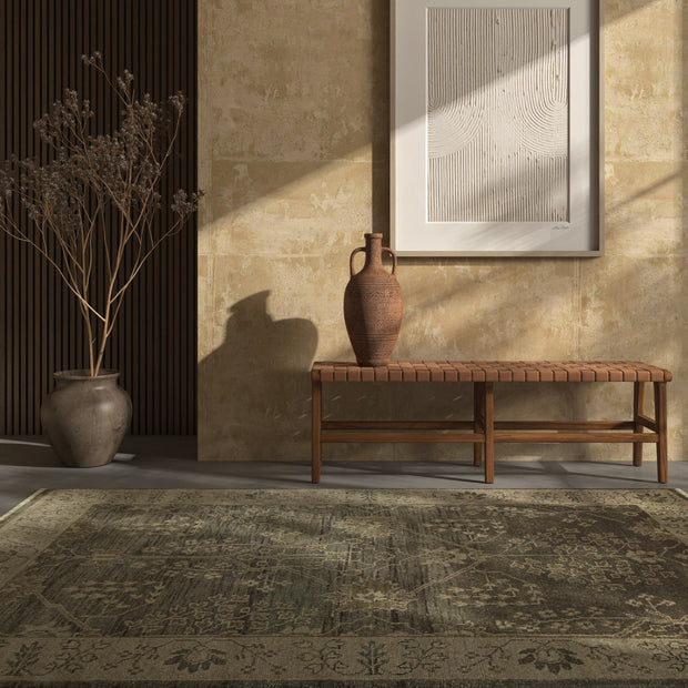 Carpet For Living room 8x10 Feet Grey and Black Wool Rectangle Oriental and Traditional Rug