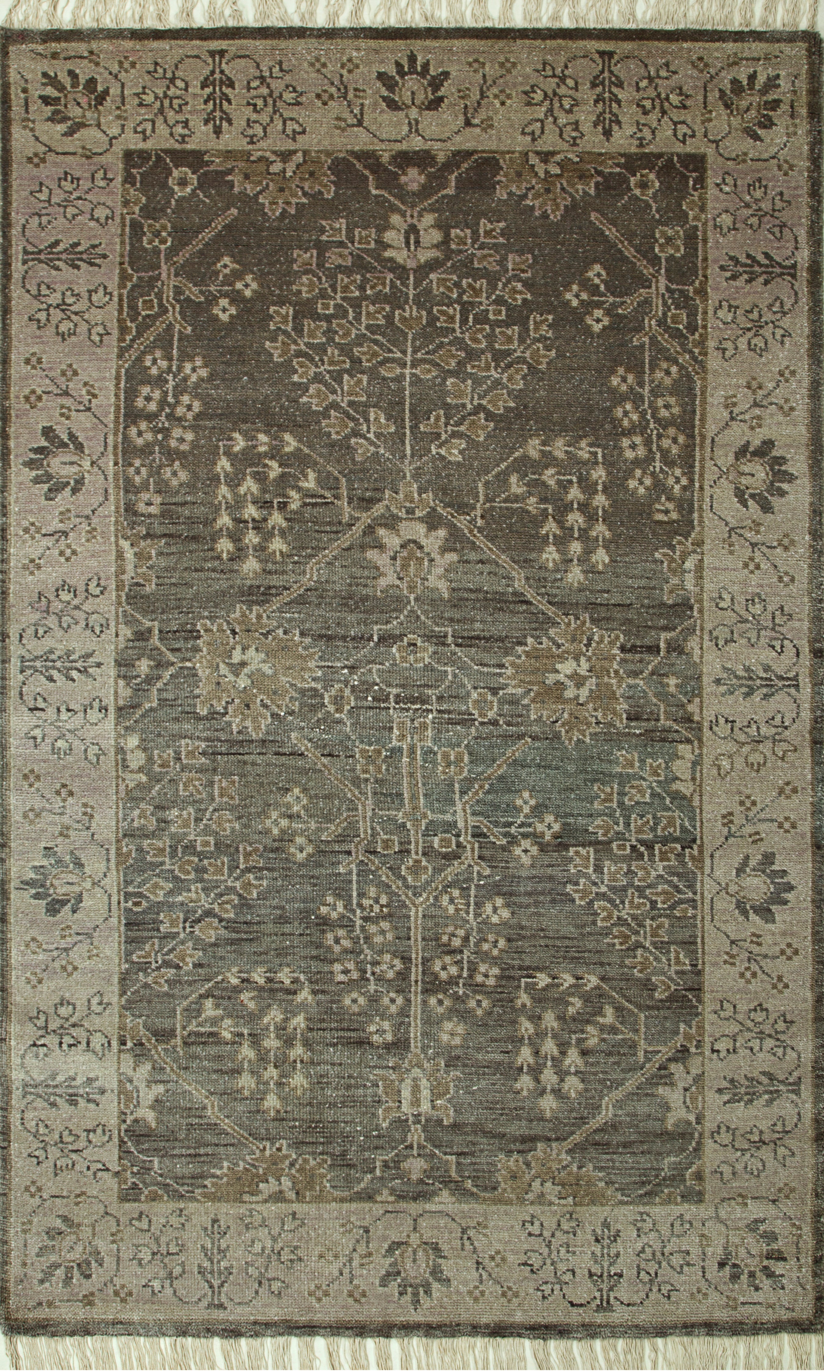Carpet For Living room 8x10 Feet Grey and Black Wool Rectangle Oriental and Traditional Rug