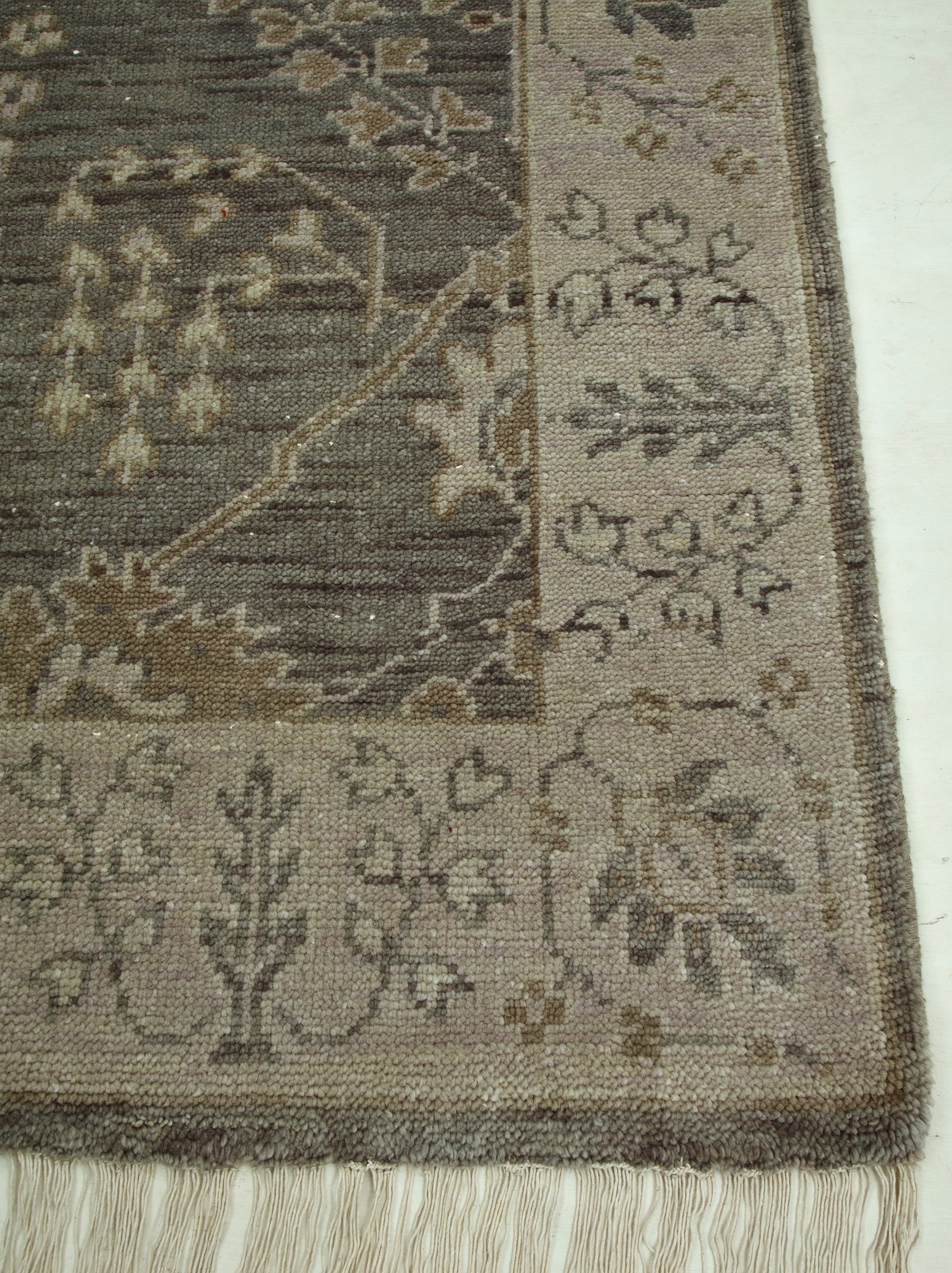 Carpet For Living room 8x10 Feet Grey and Black Wool Rectangle Oriental and Traditional Rug