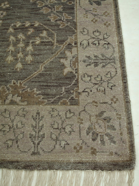 Carpet For Living room 8x10 Feet Grey and Black Wool Rectangle Oriental and Traditional Rug