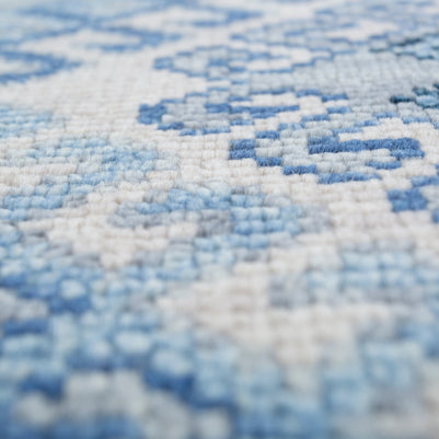 Carpet For Living room 2x3 Feet Blue Wool Rectangle Moroccan and Tribal Rug