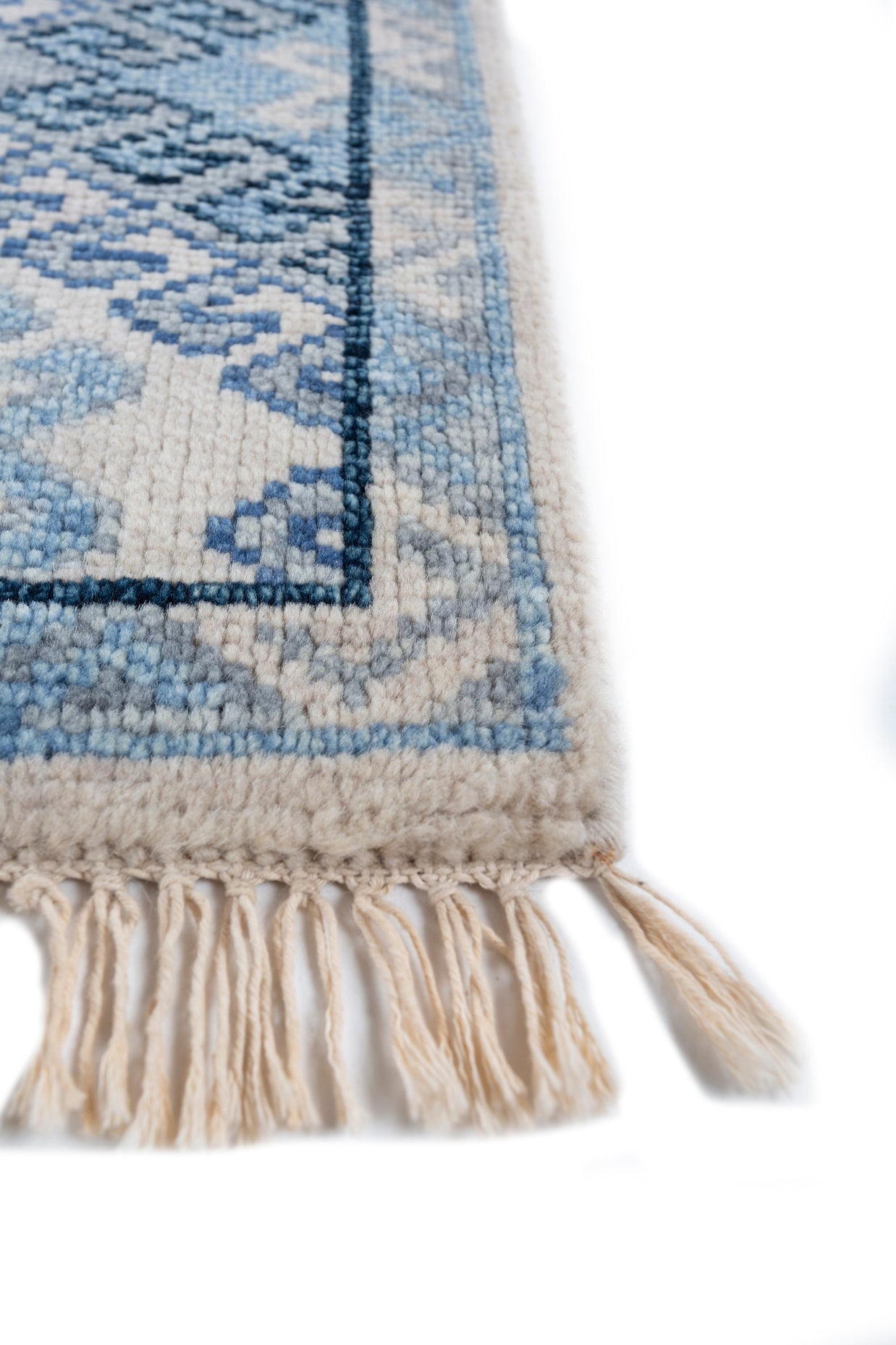 Carpet For Living room 2x3 Feet Blue Wool Rectangle Moroccan and Tribal Rug