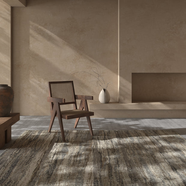 Carpet For Living room 2x3 Feet Ivory Wool and Bamboo Silk Rectangle Abstract Rug